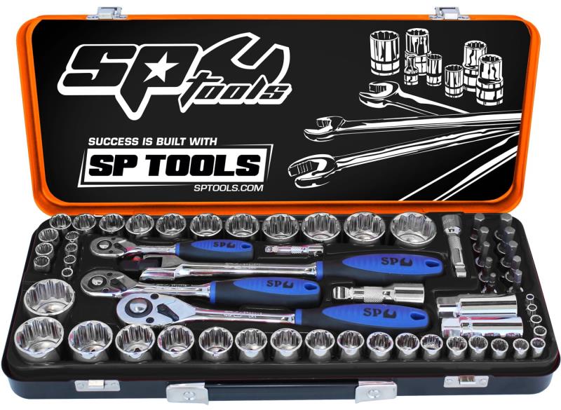 SP TOOLS 1/4"DR, 3/8"DR & 1/2"DR SOCKET SET - 12PT METRIC/SAE - 59PC