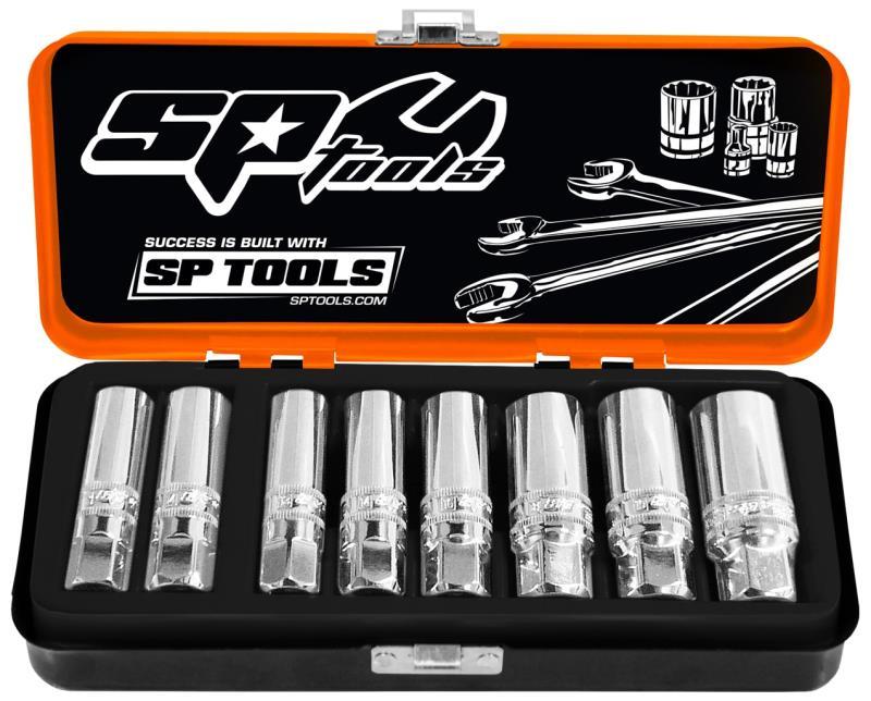 SP TOOLS 3/8"DR SOCKET SET - MAGNETIC SPARK PLUG - METRIC/SAE - 8PC