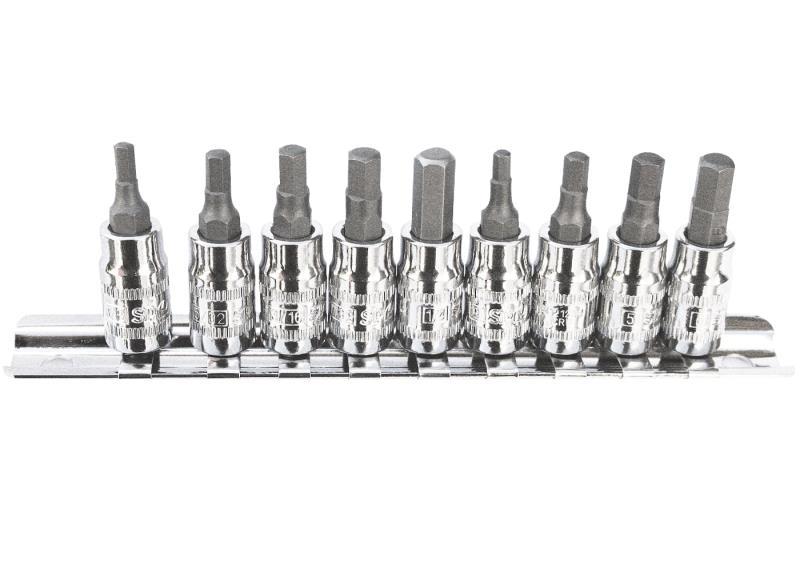 SP TOOLS 1/4"DR & 3/8"DR INHEX SOCKET RAIL SET - 9PC - METRIC