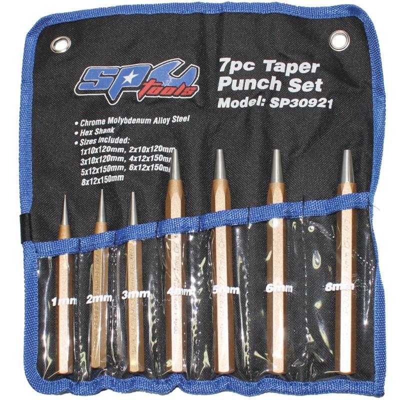 SP TOOLS TAPER PUNCH SET - 7PC