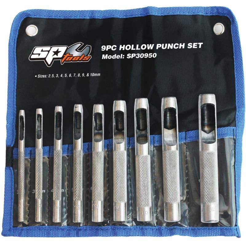 SP TOOLS HOLLOW PUNCH SET - 9PC