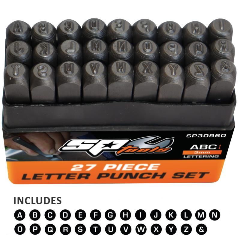 SP TOOLS LETTER PUNCH SET - 27PC