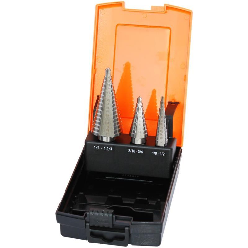 SP TOOLS STEP DRILL BIT SET - HSS SAE - 3PC