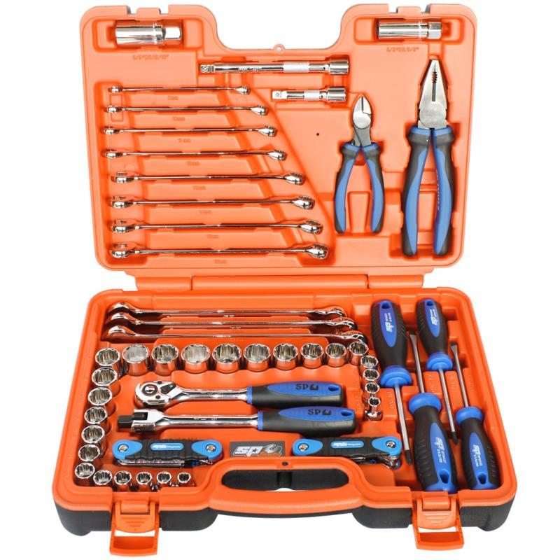 SP TOOLS TOOL KIT IN X-CASE - 3/8"DR - 65PC METRIC/SAE