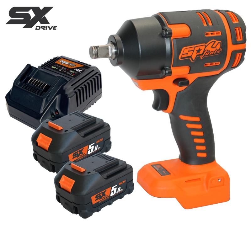 SP TOOLS 18V 1/2"DRV BRUSHLESS IMPACT WRENCH KIT - 5.0AH X2 - SX DRIVE