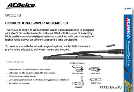 ACDelco 305mm Traditional Wiper Blade Assy-M305AU